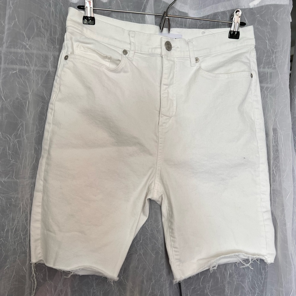 Loft High Rise Bermuda Denim Shorts (White Size 30 | 10)